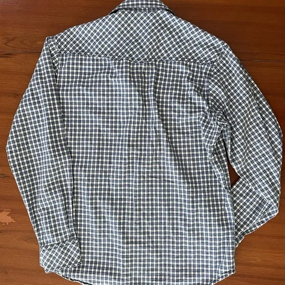James Campbell Pearl Snap Navy Plaid Flannel Shirt - Medium- Western Outdoor - Picture 10 of 10